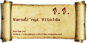 Varsányi Vitolda névjegykártya